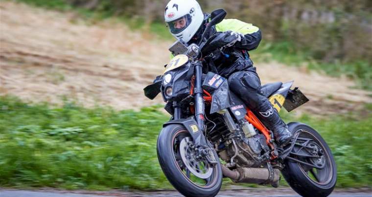 Rallye de la Sarthe, 1<sup>ere</sup> épreuve du championnat de France, 7 et 8 Avril 2018 Florian Meneret # 161, KTM 690 Duke R