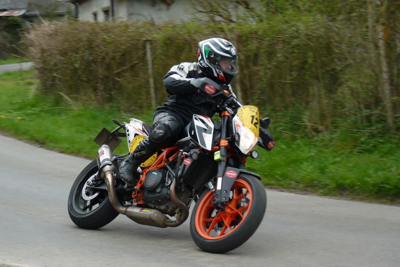 Rallye de la Sarthe, 1<sup>ere</sup> épreuve du championnat de France, 7 et 8 Avril 2018 GAMBINO Davy, #12, KTM 690 Duke R  Catégorie Rallye 2